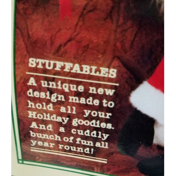 Vintage 1981 Hallmark Santa Stuffables Christmas Stocking Tags Bell Red White - Picture 5 of 6